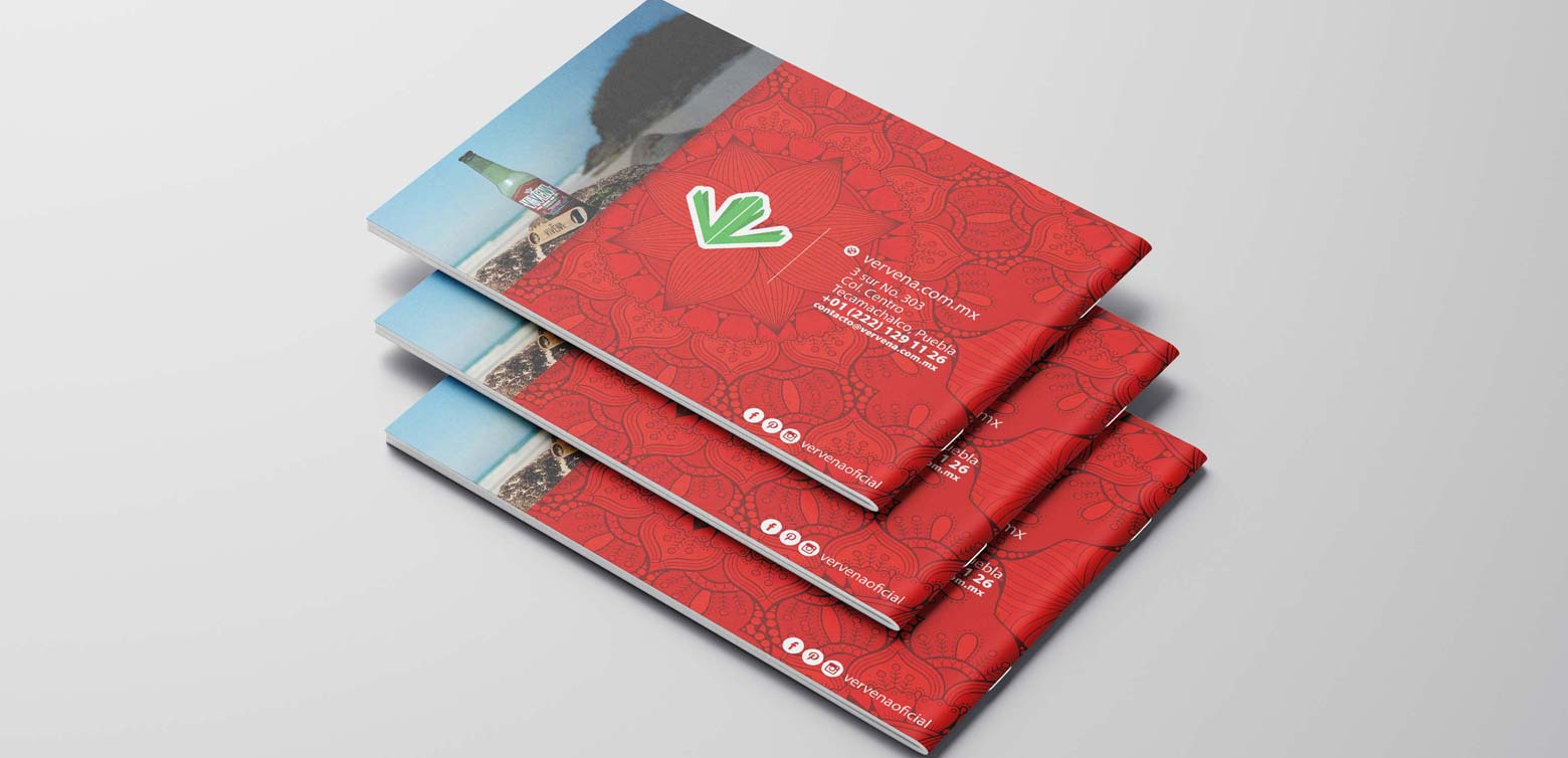 Agencia de publicidad diseño gráfico diseño editorial carpeta de ventas book corporativo pulque embotellado vervena