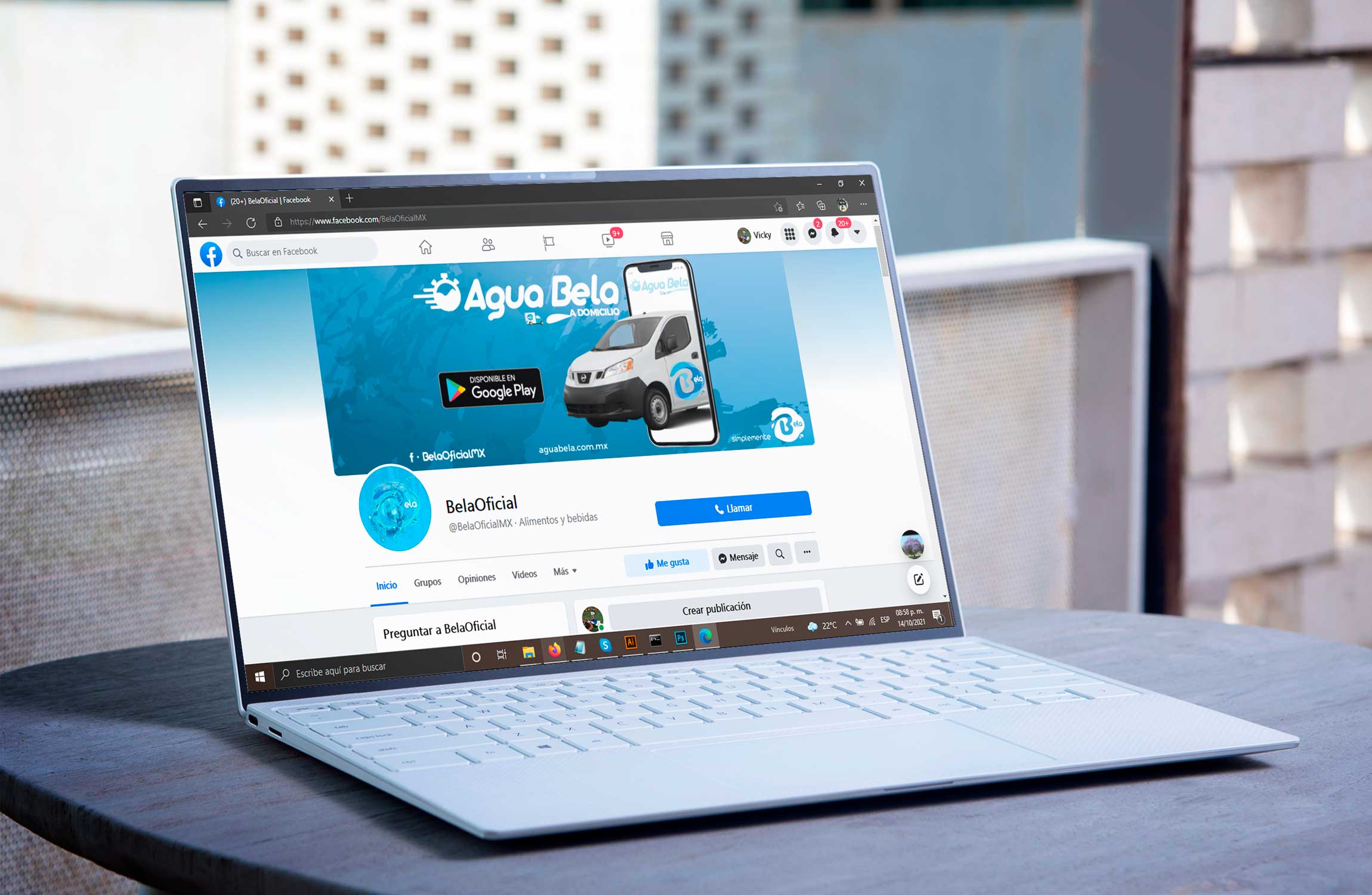 Diseño gráfico Social Media Redes Sociales agua purificada embotellada Bela