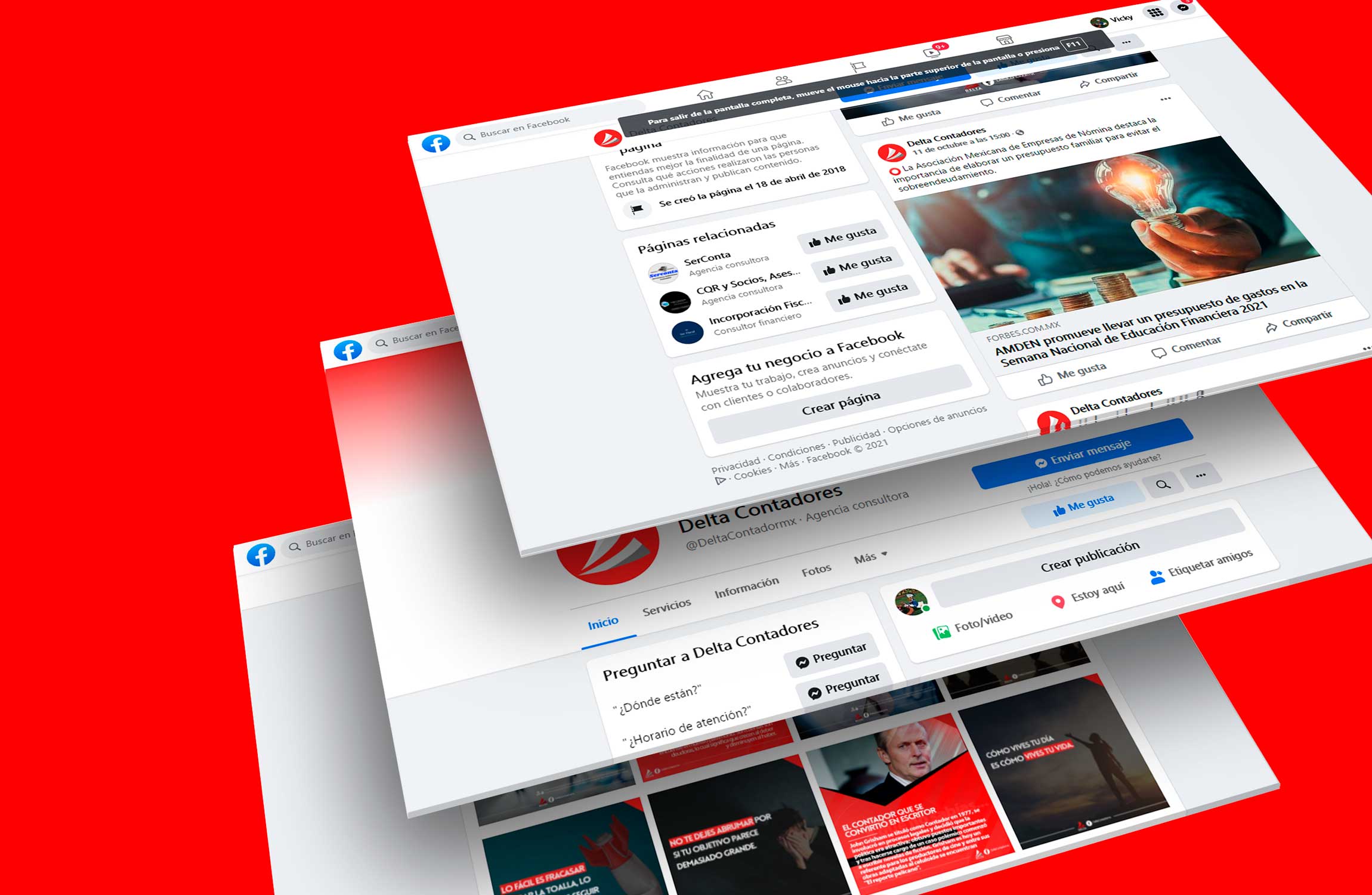 Agencia publicidad diseño gráfico social media administración redes sociales Delta Contadores